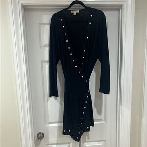 Elegant Black Dress with Gold Accents